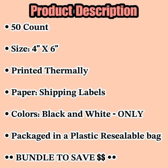 Custom Business Labels | 50 PCS | Custom Message & Business Name | Stickers - Picture 3 of 4